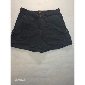 Lee Women’s Black Cargo Shorts Size 12 Medium Stretch Cotton Casual Utility